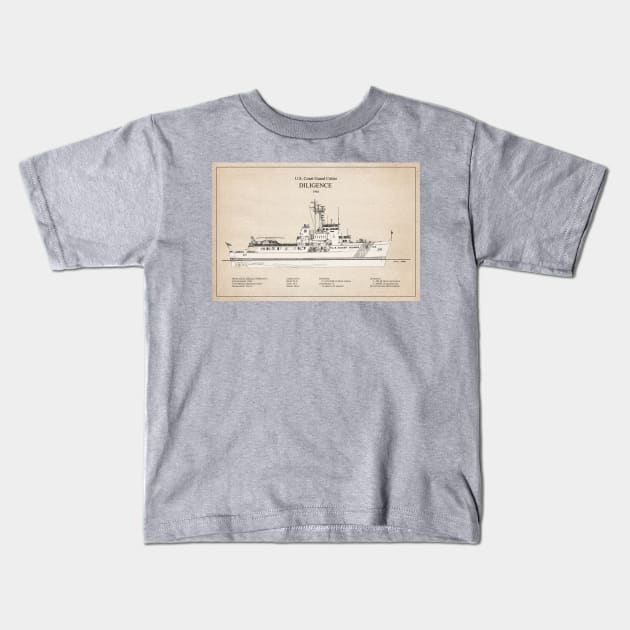 Diligence wmec-616 United States Coast Guard Cutter - SBD Kids T-Shirt by SPJE Illustration Photography